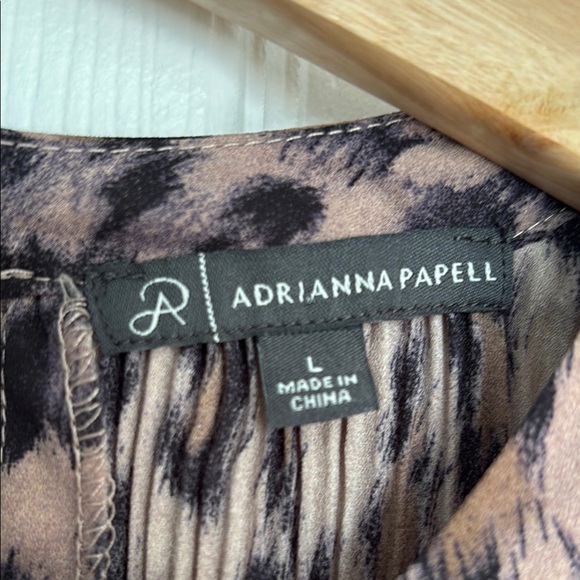 Adrianna Papell pleated leopard print blouse - Picture 2 of 10